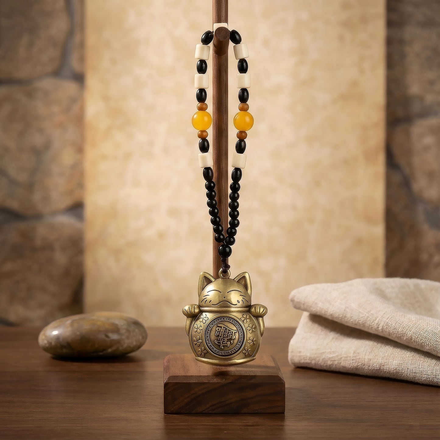 Colgante de Feng Shui - Amuleto GATO DE LA SUERTE