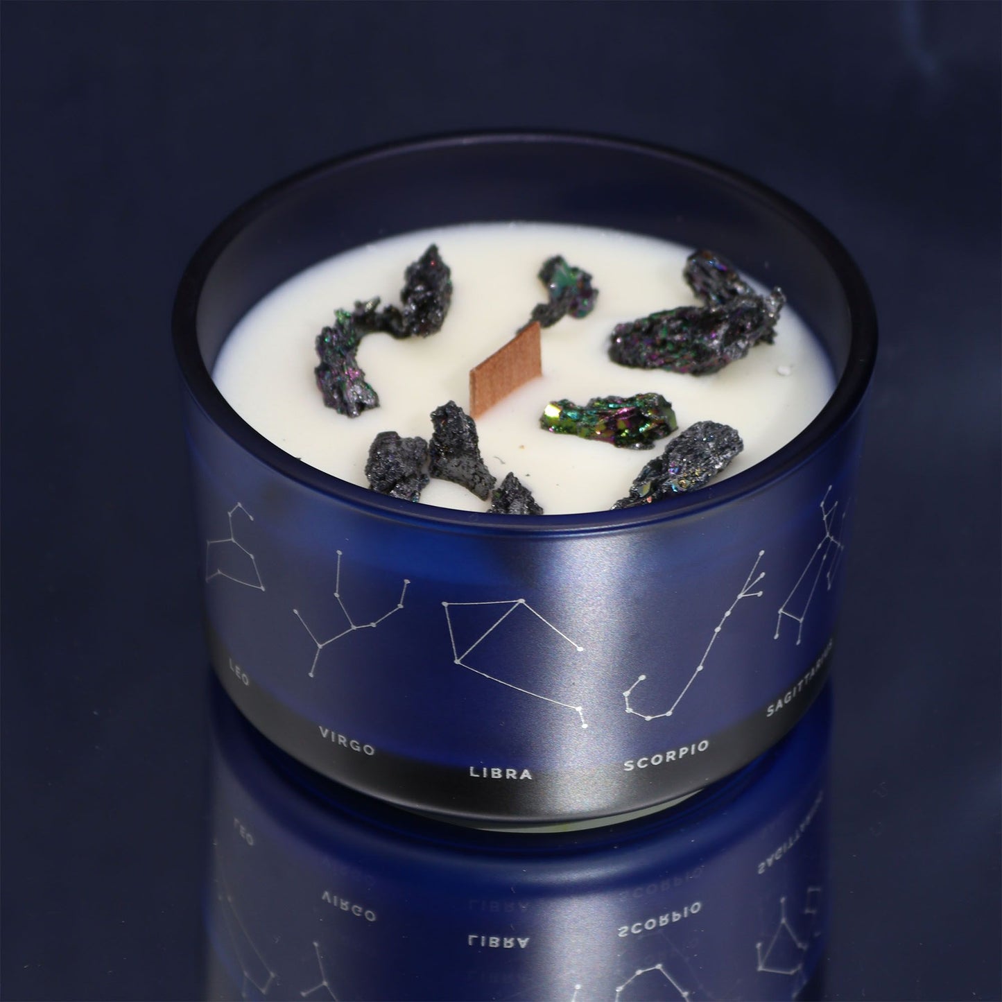 Vela de Cristal del Zodiaco con Pulsera de Piedras Preciosas - Capricornio