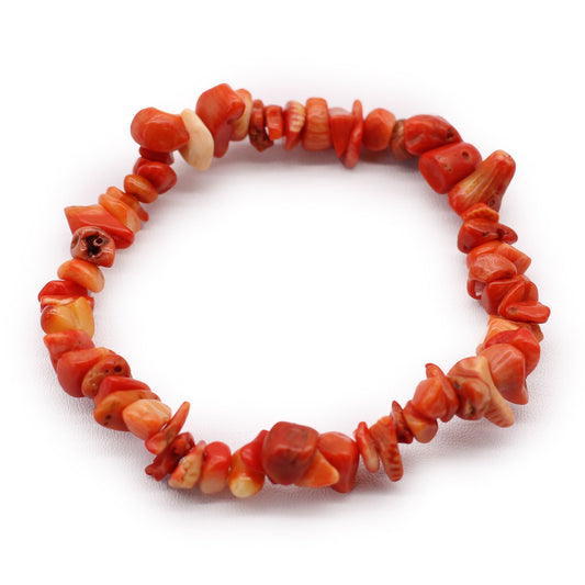 Pulsera de Piedras Preciosas - Piedra de coralita - VITALIDAD