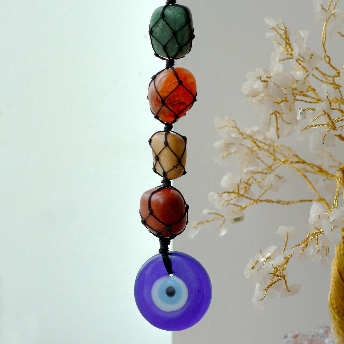 Colgante Ojo Turco con Piedras de los 7 Chakras