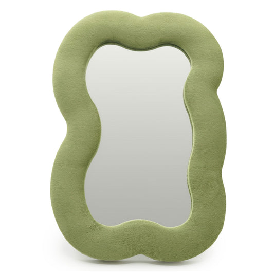 Espejo suave ondulado - Nube grande - Verde musgo (33.4x23.5x2.3cm)
