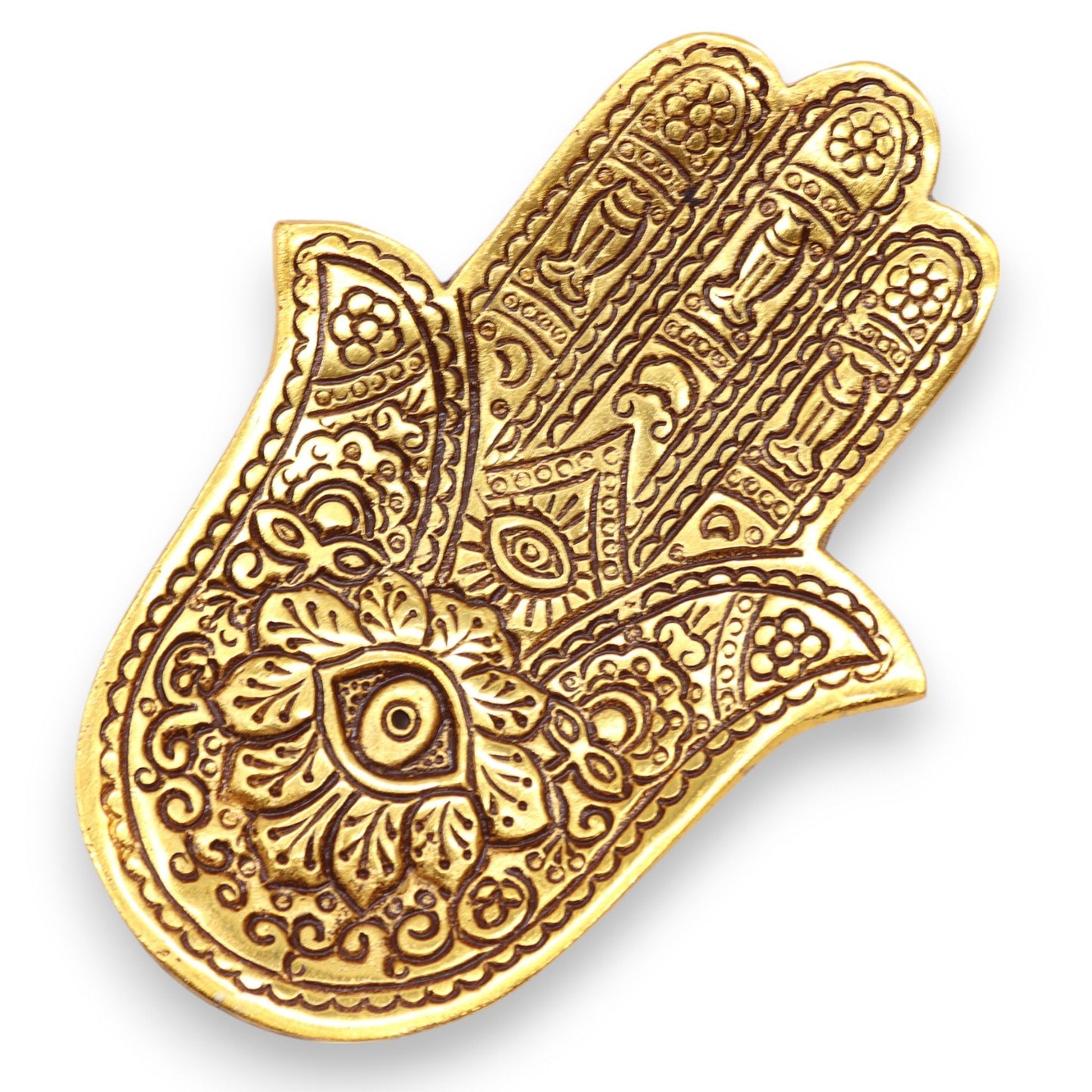 Porta-incienso Hamsa Dorado