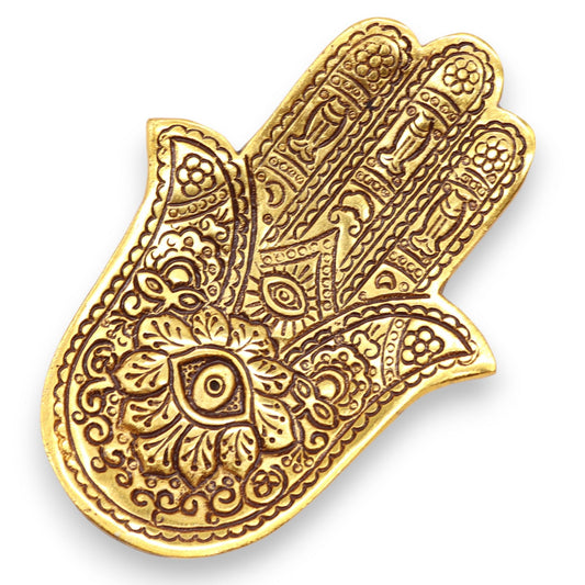 Porta-incienso Hamsa Dorado