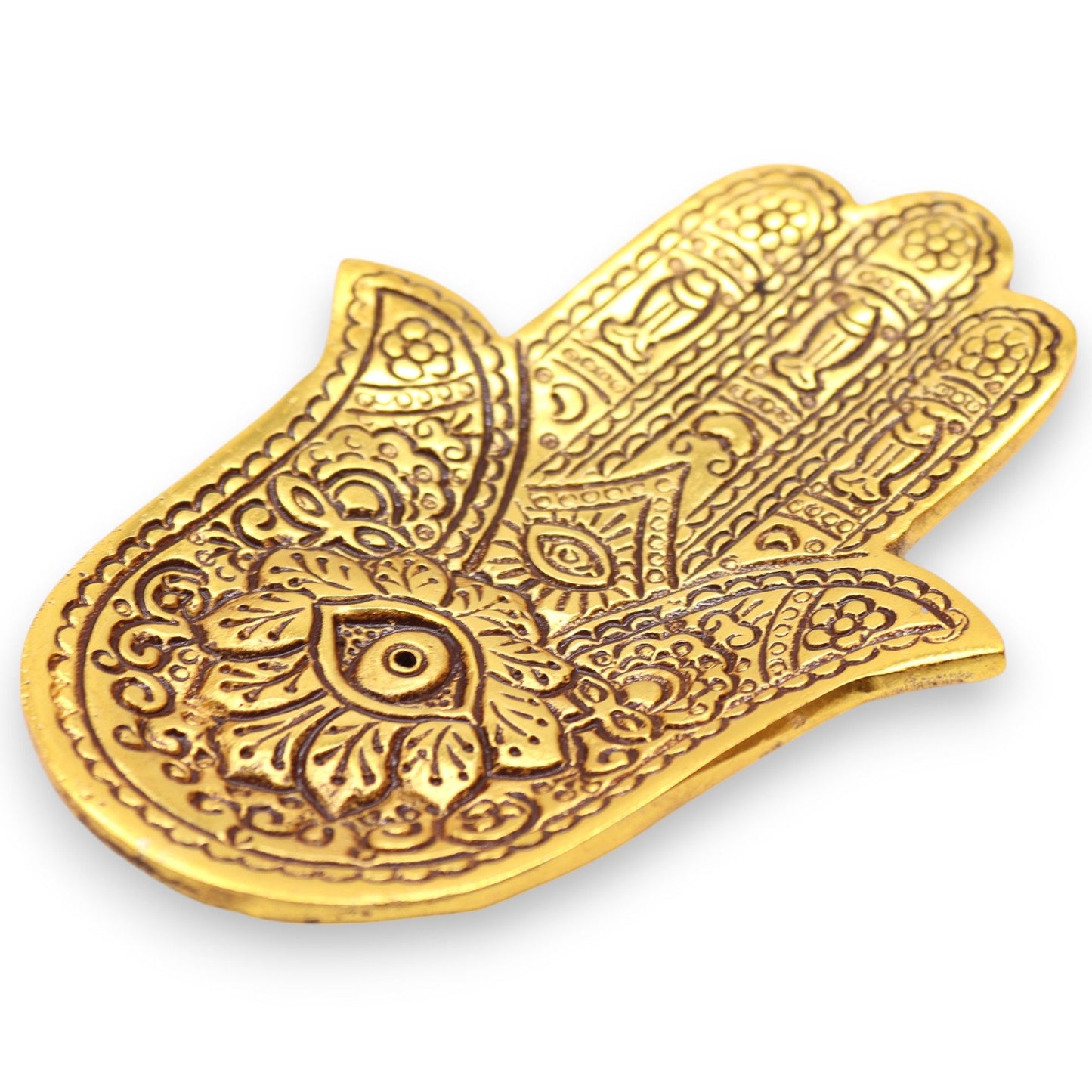 Porta-incienso Hamsa Dorado
