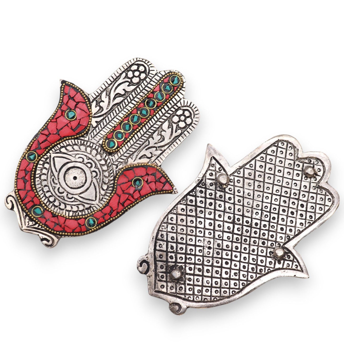 Porta-incienso Hamsa Rojo y Verde