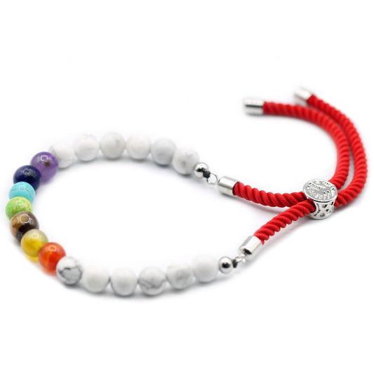 Pulsera de  Khaulita blanca y Chakras
